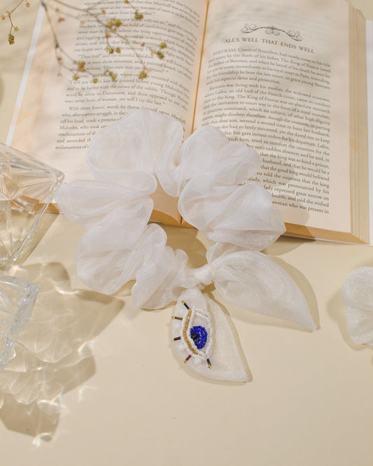 Evil Eye Handcrafted Scrunchie - Raw Concoctions