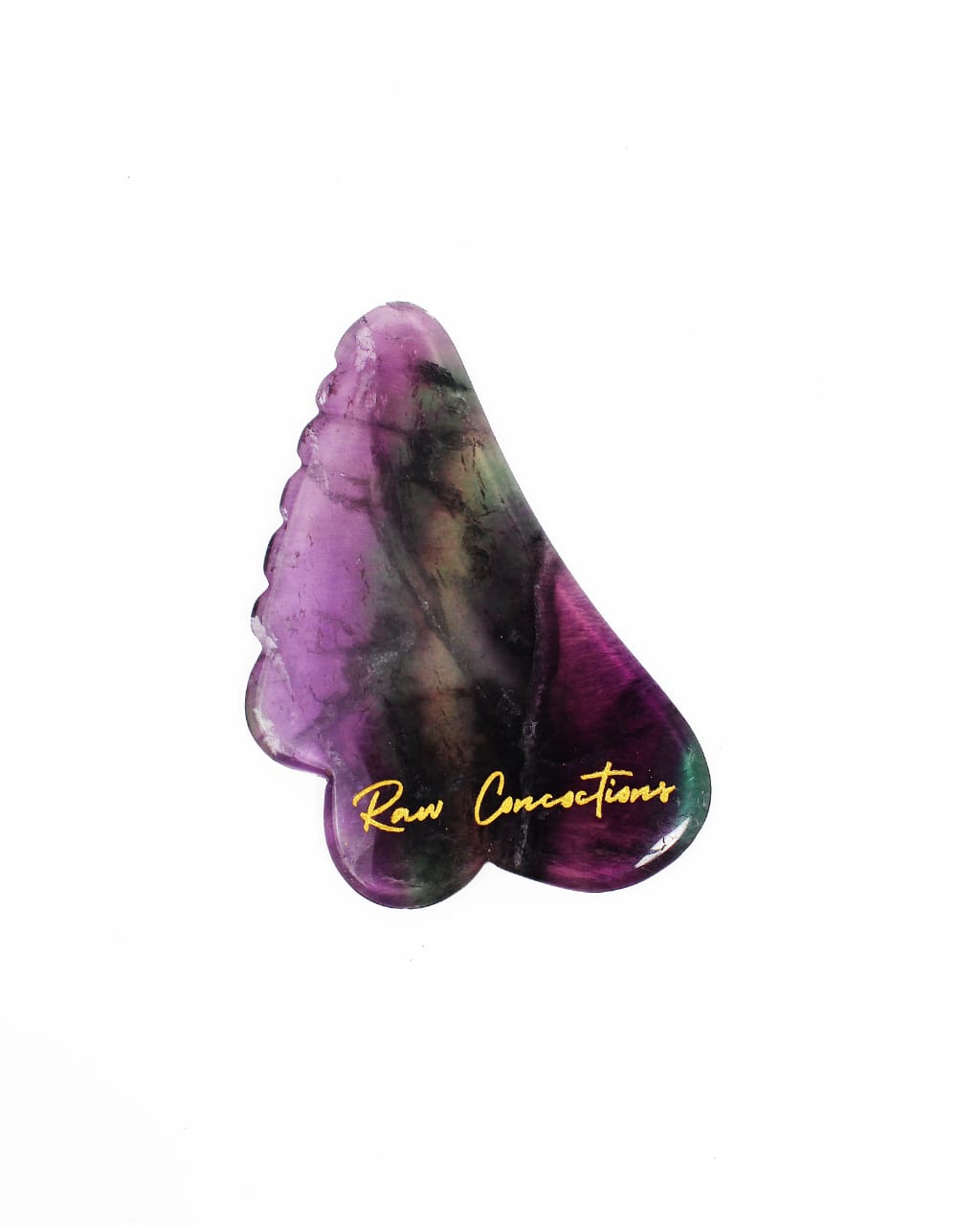 RAINBOW FLUORITE GUA SHA TOOL (With Certificate Of Authenticity) - Raw Concoctions